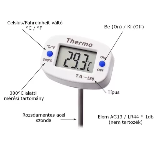 Digitális maghőmérő,-50°C - +300°C