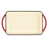 Piros zománcozott öntöttvas grill tepsi 33x21,5x3,2cm
