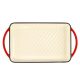 Piros zománcozott öntöttvas grill tepsi 33x21,5x3,2cm