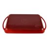 Piros zománcozott öntöttvas grill tepsi 33x21,5x3,2cm