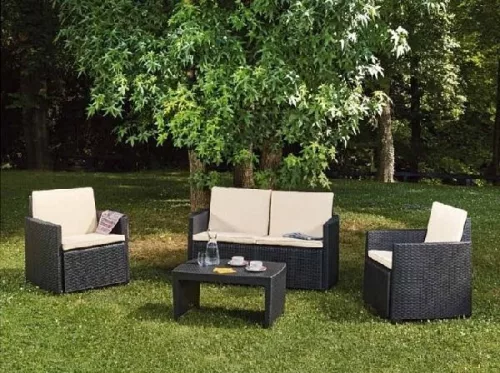 LIPARI rattan kerti bútor szett – antracit