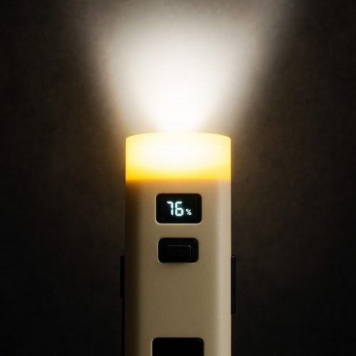 Bicikli lámpa és powerbank fehér