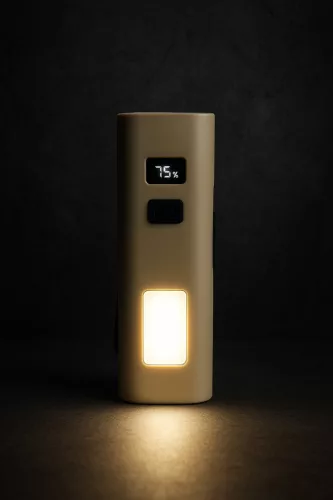 Bicikli lámpa és powerbank fehér