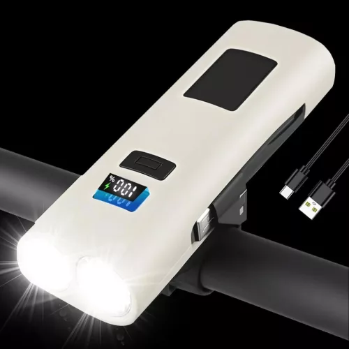 Bicikli lámpa és powerbank fehér
