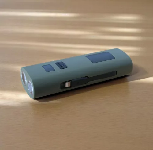 Bicikli lámpa és powerbank zöld
