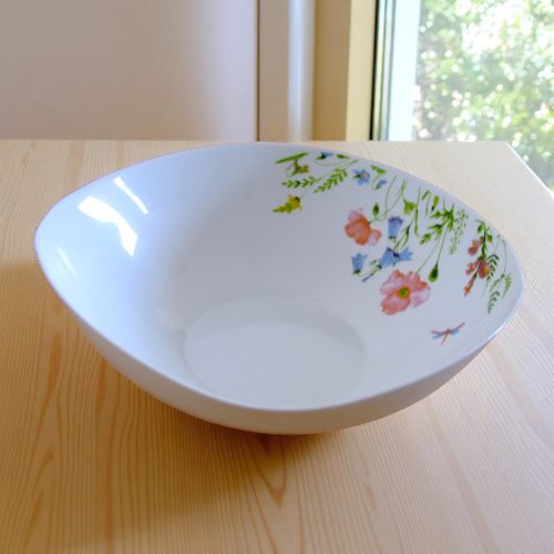 20 részes szögletes opál étkészlet réti virágos