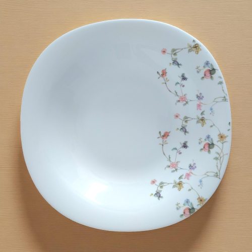 20 részes szögletes opál étkészlet apró virágos