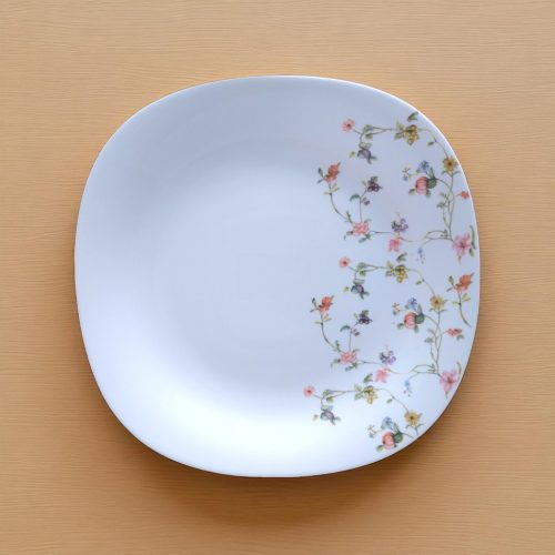 20 részes szögletes opál étkészlet apró virágos