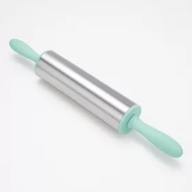   Fém nyújtófa/sodrófa műanyag fogantyúval 24 cm - türkiz