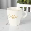 Kávésbögre 'Coffee' felirattal - 220 ml, krémfehér színben