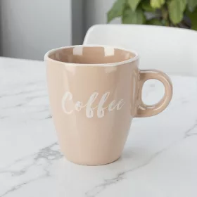   Kávésbögre 'Coffee' felirattal - 220 ml, bézs színben
