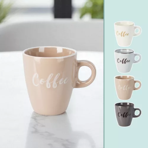 Kávésbögre 'Coffee' felirattal - 220 ml, bézs színben