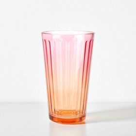 Ombre színes üvegpohár 470 ml - rózsaszín-narancssárga