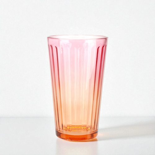 Ombre színes üvegpohár 470 ml - rózsaszín-narancssárga