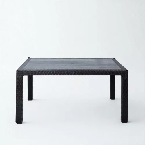 Rattan kerti asztal 150x90 cm - antracit színben