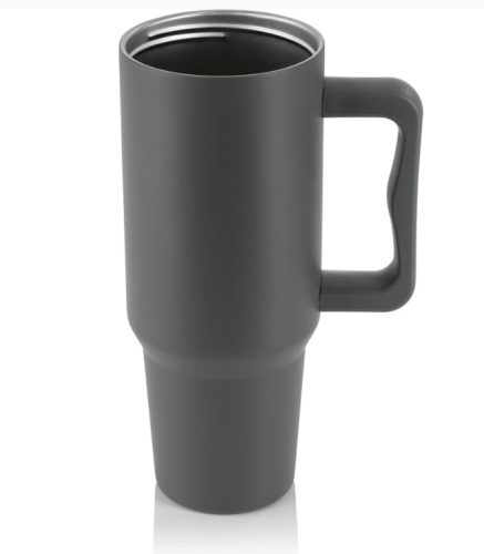 GOURMETmaxx Thermopohár foganytúval  1,2L fedéllel és szívószállal, szürke  