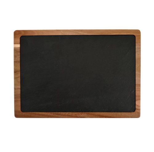 Pala tálaló akáciafa tartóval 33*23cm 1,5cm vastag Perfect Home