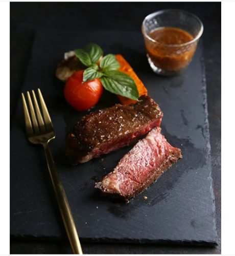 Pala tálaló akáciafa tartóval 33*23cm 1,5cm vastag Perfect Home