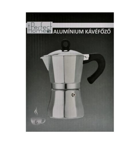 Kotyogós Kávéfőző 6 személyes fényes alumínium Perfect Home