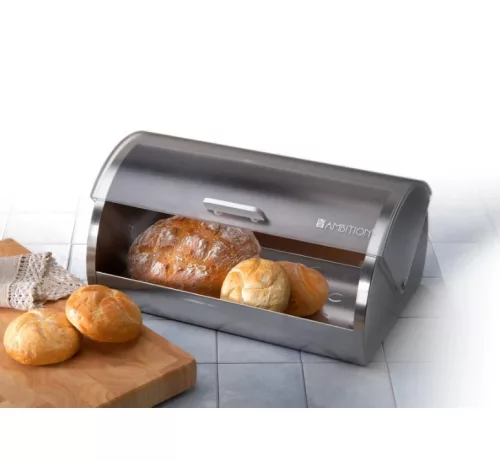 Kenyértartó rozsdamentes akril fedővel 39x25x19 cm Ambition Verno