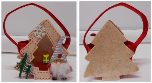 Filc szütyő fenyőfa mintával