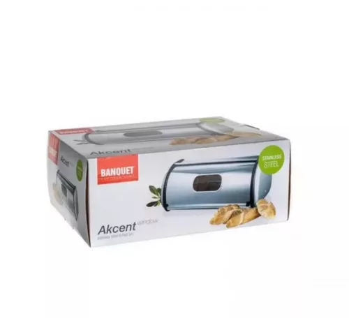 Rozsdamentes kenyértartó AKCENT 43,5x27,5x18,5cm matt