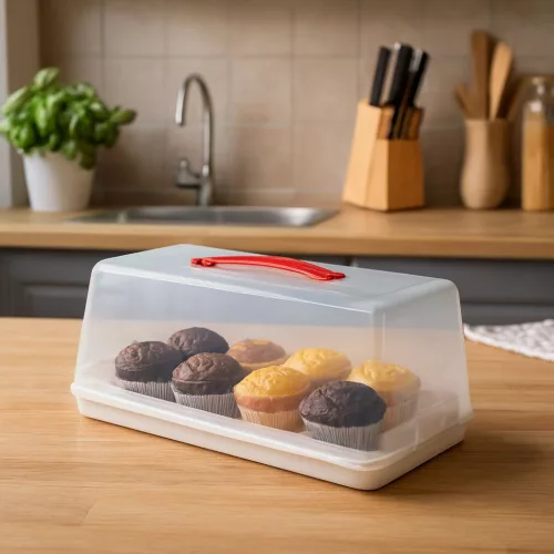 Szögletes süteményes doboz