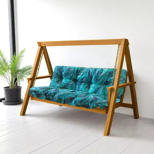 Hintaágy párna 130 cm Kékes-zöld mexikói pálmaleveles
