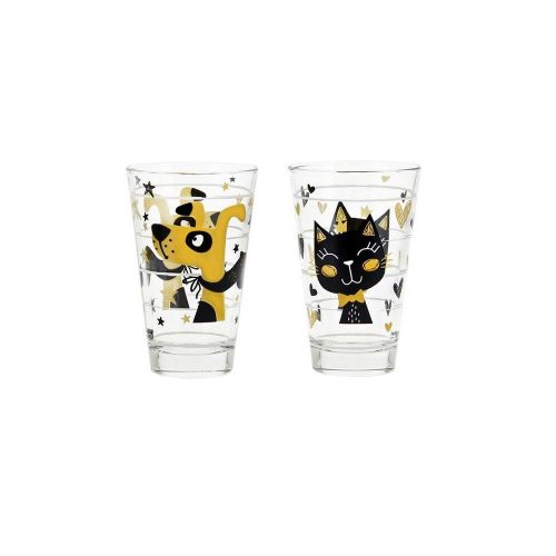 NADIA üdítős pohár 31 cl GOLDEN CAT/DOG