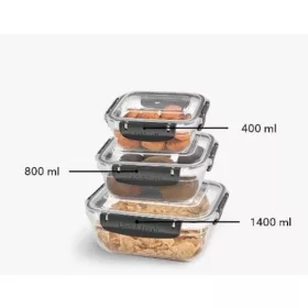 Dünya ételtartó szett 3 db-os 400ml, 800ml, 1400 ml