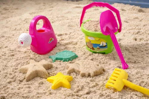 Bástyás homokozó 6 db-os szett 34x22x22cm