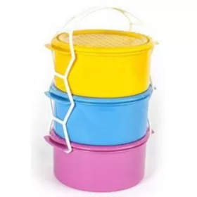 Ételhordó 3 részes színes műanyag 3x1,5 L