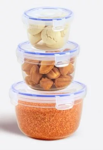 DÜNYA Ételtartó kerek 3 db-os patentzáras szett