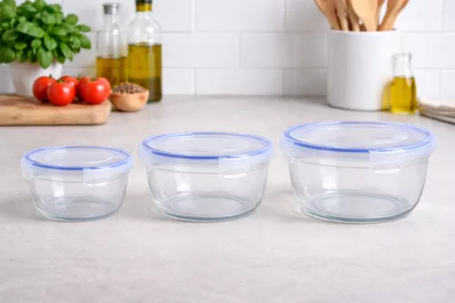 DÜNYA Ételtartó kerek 3 db-os patentzáras szett