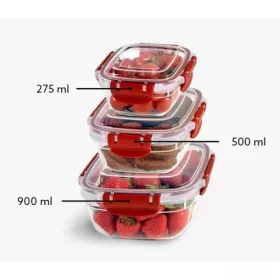 DÜNYA Ételtartó 3 db-os szett patentzáras