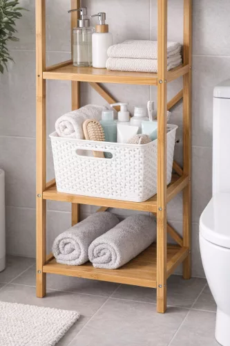 Kosár rattan hatású 18 L 35,5x30x22 cm