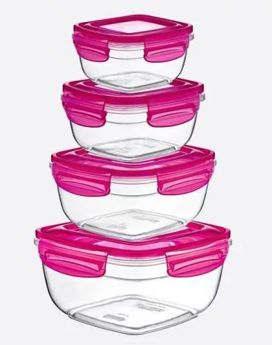 DÜNYA Ételtartó szögeletes 4 db-os szett