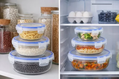 Ételtartó műanyag kerek patentzáras  3 db-os szett 400 800 1350 ml