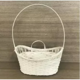 Csemegekosár fehér bambusz 