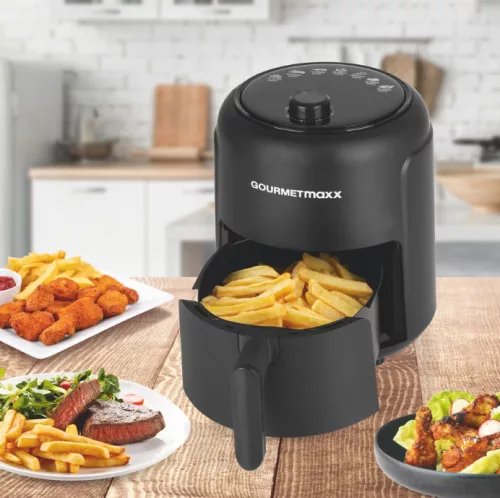GOURMETMAXX Forrólevegős fritőz Airfryer digitális 2,3 L 1000W