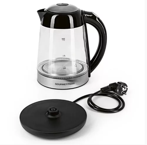 GOURMETMAXX Vízforraló üveg LED-es színváltós 1,7 L 2200W