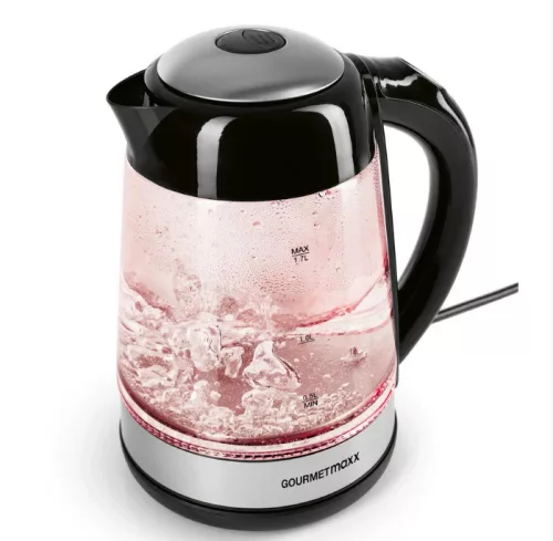 GOURMETMAXX Vízforraló üveg LED-es színváltós 1,7 L 2200W