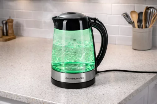 GOURMETMAXX Vízforraló üveg LED-es színváltós 1,7 L 2200W