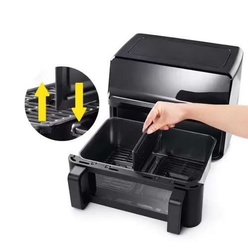 GOURMETMAXX Airfryer forrólevegős fritőz Digitális Vario kétkamrás 9L 2700W