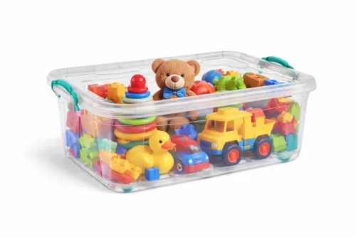 POLY TIME Gurulós tároló doboz tetővel 30 L 40,6x63x22 cm