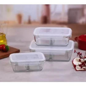 LAV osztott üveg ételtároló 1650 ml 