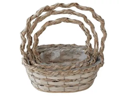 Fonott füles kosár ovál L 31x24x12