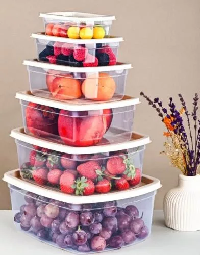 Ételtartó doboz szett 6 darabos 0,25 L 0,50 L 0,75 L 1,25 L 2 L  3 L