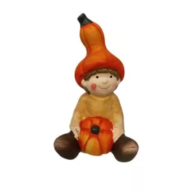 Őszi gyerekfigura tökkel 13 cm