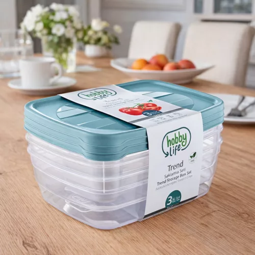 HOBBY LIFE Ételtartó szett 3 db-os 3x2 L 16,5x23x12,5 cm